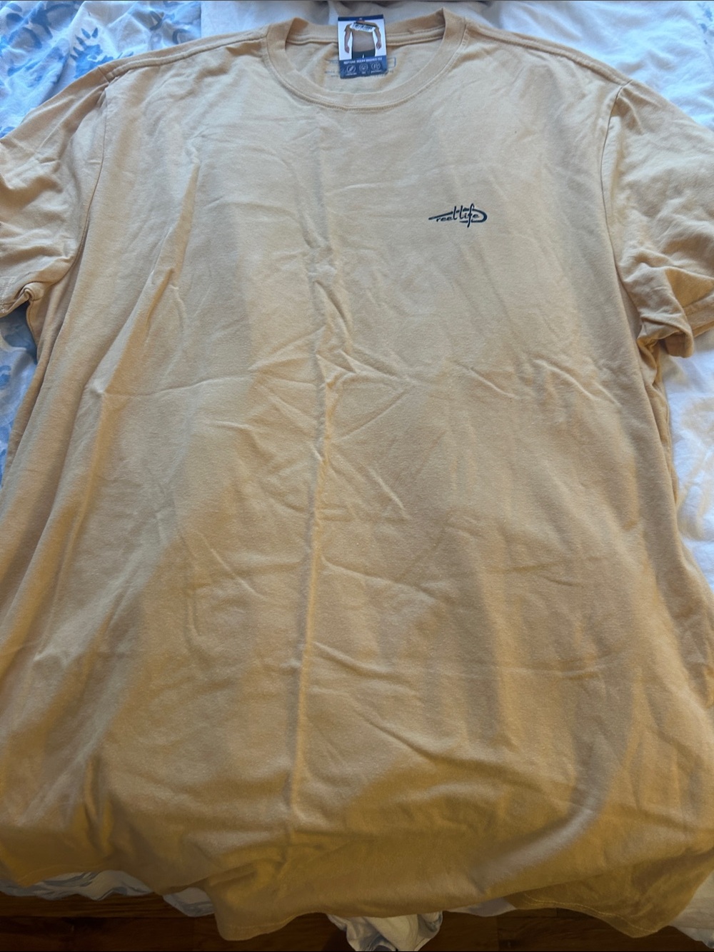 Men's Tan Logo Short Sleeve Crew T-Shirt